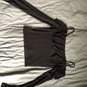 Off The Shoulder Black Crop Top